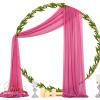 imageSocomi White Sheer Wedding Arch Draping Fabric 29quot x 20Ft 1 Panel Outdoor Curtain Drapes Extra Long for Bridal Baby Shower Ceremony Birthday Party DecorFuchsia
