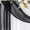 imageSocomi White Sheer Wedding Arch Draping Fabric 29quot x 20Ft 1 Panel Outdoor Curtain Drapes Extra Long for Bridal Baby Shower Ceremony Birthday Party DecorBlack  White