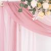 imageSocomi White Sheer Wedding Arch Draping Fabric 29quot x 20Ft 1 Panel Outdoor Curtain Drapes Extra Long for Bridal Baby Shower Ceremony Birthday Party DecorDusty Rose  Blush Pink