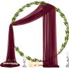 imageSocomi White Sheer Wedding Arch Draping Fabric 29quot x 20Ft 1 Panel Outdoor Curtain Drapes Extra Long for Bridal Baby Shower Ceremony Birthday Party DecorBurgundy