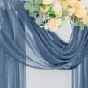 imageSocomi White Sheer Wedding Arch Draping Fabric 29quot x 20Ft 1 Panel Outdoor Curtain Drapes Extra Long for Bridal Baby Shower Ceremony Birthday Party DecorDusty Blue