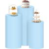 imageSocomi Cylinder Pedestal Stand Covers Spandex Flexible Display Box Stand Covers for Birthday Party Wedding Baby Shower Decoration Only Stand Covers Included Set of 3 BlackBlue