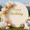 imageSocomi Round Arch Cover Spandex Fitted Arch Stand Covers Round Balloon Top Chiara for Wedding Birthday Party Baby Shower Ceremony Decoration Black 72FTBeige