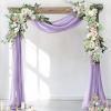 imageSocomi Wedding Arch Draping Fabric 3 Panels 29quot x 19Ft White Sheer Chiffon Curtain Drapes 6 Yards for Wedding Ceremony Birthday Party DecorationLavender Purple