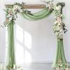 imageSocomi Wedding Arch Draping Fabric 3 Panels 29quot x 19Ft White Sheer Chiffon Curtain Drapes 6 Yards for Wedding Ceremony Birthday Party DecorationSage Green