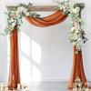 imageSocomi Wedding Arch Draping Fabric 3 Panels 29quot x 19Ft White Sheer Chiffon Curtain Drapes 6 Yards for Wedding Ceremony Birthday Party DecorationTerracotta