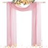imageSocomi White Sheer Wedding Arch Draping Fabric 29quot x 20Ft 1 Panel Outdoor Curtain Drapes Extra Long for Bridal Baby Shower Ceremony Birthday Party DecorDusty Rose  Blush Pink