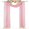 imageSocomi White Sheer Wedding Arch Draping Fabric 29quot x 20Ft 1 Panel Outdoor Curtain Drapes Extra Long for Bridal Baby Shower Ceremony Birthday Party DecorDusty Rose