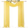 imageSocomi White Sheer Wedding Arch Draping Fabric 29quot x 20Ft 1 Panel Outdoor Curtain Drapes Extra Long for Bridal Baby Shower Ceremony Birthday Party DecorYellow