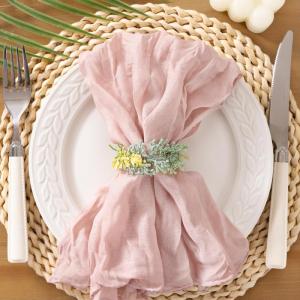 imageSocomi Black Cheesecloth Napkins Fall Thanksgiving Cheese Cloths Gauze Set of 24 Boho Washable Dinner Table Napkins for Wedding Party Baby Shower Birthday Party DecorDusty Pink