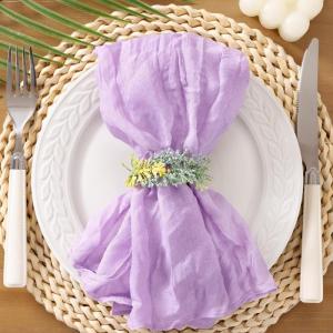 imageSocomi Black Cheesecloth Napkins Fall Thanksgiving Cheese Cloths Gauze Set of 24 Boho Washable Dinner Table Napkins for Wedding Party Baby Shower Birthday Party DecorLilac Purple