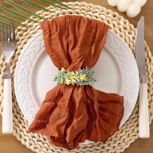 imageSocomi Black Cheesecloth Napkins Fall Thanksgiving Cheese Cloths Gauze Set of 24 Boho Washable Dinner Table Napkins for Wedding Party Baby Shower Birthday Party DecorTerracotta