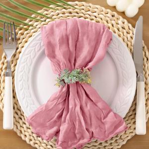 imageSocomi Black Cheesecloth Napkins Fall Thanksgiving Cheese Cloths Gauze Set of 24 Boho Washable Dinner Table Napkins for Wedding Party Baby Shower Birthday Party DecorMauve