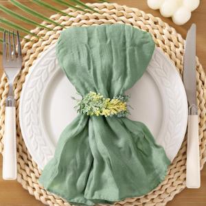 imageSocomi Black Cheesecloth Napkins Fall Thanksgiving Cheese Cloths Gauze Set of 24 Boho Washable Dinner Table Napkins for Wedding Party Baby Shower Birthday Party DecorSage