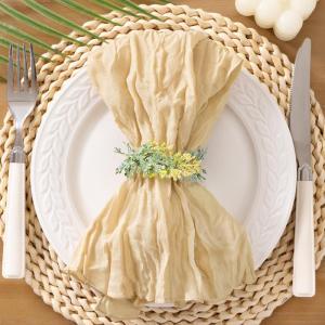 imageSocomi Black Cheesecloth Napkins Fall Thanksgiving Cheese Cloths Gauze Set of 24 Boho Washable Dinner Table Napkins for Wedding Party Baby Shower Birthday Party DecorSand