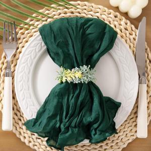 imageSocomi Black Cheesecloth Napkins Fall Thanksgiving Cheese Cloths Gauze Set of 24 Boho Washable Dinner Table Napkins for Wedding Party Baby Shower Birthday Party DecorEmerald Green