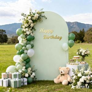 imageSocomi Blue Wedding Arch Backdrop Cover Spandex 72FT Fitted Stretchy Chiara Arches Stand Covers for Birthday Party Bridal Baby Shower Ceremony Banquet DecorationSage Green
