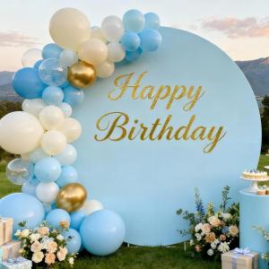 imageSocomi Round Arch Cover Spandex Fitted Arch Stand Covers Round Balloon Top Chiara for Wedding Birthday Party Baby Shower Ceremony Decoration Black 72FTBlue