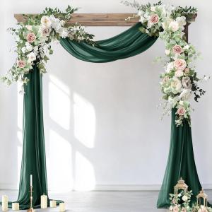 imageSocomi Wedding Arch Draping Fabric 3 Panels 29quot x 19Ft White Sheer Chiffon Curtain Drapes 6 Yards for Wedding Ceremony Birthday Party DecorationEmerald Green