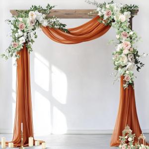 imageSocomi Wedding Arch Draping Fabric 3 Panels 29quot x 19Ft White Sheer Chiffon Curtain Drapes 6 Yards for Wedding Ceremony Birthday Party DecorationTerracotta