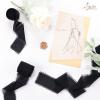 imageSocomi Dark Green Handmade Fringe Chiffon Silk Ribbon 134quot x 7Yd 4 Rolls Frayed Ribbons for Wedding Invitations Bridal Bouquets WrappingBlack