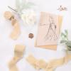 imageSocomi Dark Green Handmade Fringe Chiffon Silk Ribbon 134quot x 7Yd 4 Rolls Frayed Ribbons for Wedding Invitations Bridal Bouquets WrappingChampagne
