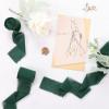 imageSocomi Dark Green Handmade Fringe Chiffon Silk Ribbon 134quot x 7Yd 4 Rolls Frayed Ribbons for Wedding Invitations Bridal Bouquets WrappingDark Green