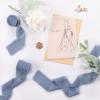 imageSocomi Dark Green Handmade Fringe Chiffon Silk Ribbon 134quot x 7Yd 4 Rolls Frayed Ribbons for Wedding Invitations Bridal Bouquets WrappingDusty Blue