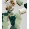imageSocomi Dark Green Handmade Fringe Chiffon Silk Ribbon 134quot x 7Yd 4 Rolls Frayed Ribbons for Wedding Invitations Bridal Bouquets WrappingGreen Set