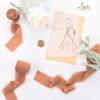 imageSocomi Dark Green Handmade Fringe Chiffon Silk Ribbon 134quot x 7Yd 4 Rolls Frayed Ribbons for Wedding Invitations Bridal Bouquets WrappingNude