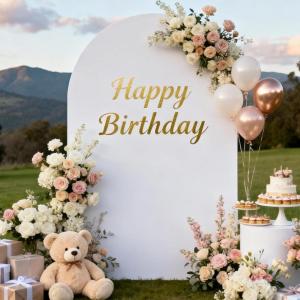 imageSocomi Champagne Wedding Arch Backdrop Cover Spandex 66FT Fitted Stretchy Chiara Arches Stand Covers for Birthday Party Bridal Baby Shower Ceremony Banquet DecorationWhite