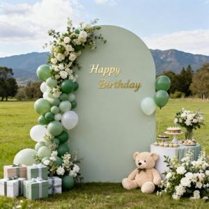 imageSocomi Champagne Wedding Arch Backdrop Cover Spandex 66FT Fitted Stretchy Chiara Arches Stand Covers for Birthday Party Bridal Baby Shower Ceremony Banquet DecorationSage Green