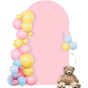 imageSocomi Champagne Wedding Arch Backdrop Cover Spandex 66FT Fitted Stretchy Chiara Arches Stand Covers for Birthday Party Bridal Baby Shower Ceremony Banquet DecorationPink