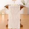 imageSocomi Beige Cheesecloth Table Runner Easter Spring Boho Rustic Gauze 120 inch 10FT Cheese Cloth Runner for Wedding Party Baby Shower Birthday Home Decor Holiday DecorationsIvory