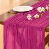 imageSocomi Beige Cheesecloth Table Runner Easter Spring Boho Rustic Gauze 120 inch 10FT Cheese Cloth Runner for Wedding Party Baby Shower Birthday Home Decor Holiday DecorationsFuschia