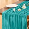 imageSocomi Beige Cheesecloth Table Runner Easter Spring Boho Rustic Gauze 120 inch 10FT Cheese Cloth Runner for Wedding Party Baby Shower Birthday Home Decor Holiday DecorationsTeal Blue