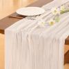 imageSocomi Beige Cheesecloth Table Runner Easter Spring Boho Rustic Gauze 120 inch 10FT Cheese Cloth Runner for Wedding Party Baby Shower Birthday Home Decor Holiday DecorationsIvory