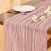 imageSocomi Beige Cheesecloth Table Runner Easter Spring Boho Rustic Gauze 120 inch 10FT Cheese Cloth Runner for Wedding Party Baby Shower Birthday Home Decor Holiday DecorationsDusty Pink