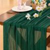 imageSocomi Beige Cheesecloth Table Runner Easter Spring Boho Rustic Gauze 120 inch 10FT Cheese Cloth Runner for Wedding Party Baby Shower Birthday Home Decor Holiday DecorationsEmerald Green