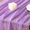 imageSocomi Easter Spring Table Runner Pastel Stripe Floral Cheesecloth Gauze 120 Inch Rustic Boho Cheese Cloth Runner for Wedding Party Baby Bridal Shower Decoration Holiday Home DecorationsLilac