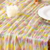 imageSocomi Easter Spring Table Runner Pastel Stripe Floral Cheesecloth Gauze 120 Inch Rustic Boho Cheese Cloth Runner for Wedding Party Baby Bridal Shower Decoration Holiday Home DecorationsDiamond