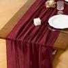 imageSocomi Easter Spring Table Runner Pastel Stripe Floral Cheesecloth Gauze 120 Inch Rustic Boho Cheese Cloth Runner for Wedding Party Baby Bridal Shower Decoration Holiday Home DecorationsBurgundy
