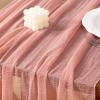 imageSocomi Easter Spring Table Runner Pastel Stripe Floral Cheesecloth Gauze 120 Inch Rustic Boho Cheese Cloth Runner for Wedding Party Baby Bridal Shower Decoration Holiday Home DecorationsRose Gold