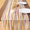 imageSocomi Easter Spring Table Runner Pastel Stripe Floral Cheesecloth Gauze 120 Inch Rustic Boho Cheese Cloth Runner for Wedding Party Baby Bridal Shower Decoration Holiday Home DecorationsStripe