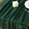imageSocomi Easter Spring Table Runner Pastel Stripe Floral Cheesecloth Gauze 120 Inch Rustic Boho Cheese Cloth Runner for Wedding Party Baby Bridal Shower Decoration Holiday Home DecorationsEmerald Green