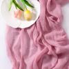 imageSocomi Easter Spring Table Runner Pastel Stripe Floral Cheesecloth Gauze 120 Inch Rustic Boho Cheese Cloth Runner for Wedding Party Baby Bridal Shower Decoration Holiday Home DecorationsMauve