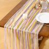 imageSocomi Easter Spring Table Runner Pastel Stripe Floral Cheesecloth Gauze 120 Inch Rustic Boho Cheese Cloth Runner for Wedding Party Baby Bridal Shower Decoration Holiday Home DecorationsEaster Stripe