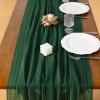 imageSocomi Easter Spring Table Runner Pastel Stripe Floral Cheesecloth Gauze 120 Inch Rustic Boho Cheese Cloth Runner for Wedding Party Baby Bridal Shower Decoration Holiday Home DecorationsEmerald Green