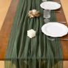 imageSocomi Easter Spring Table Runner Pastel Stripe Floral Cheesecloth Gauze 120 Inch Rustic Boho Cheese Cloth Runner for Wedding Party Baby Bridal Shower Decoration Holiday Home DecorationsOlive Green