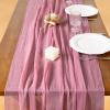 imageSocomi Easter Spring Table Runner Pastel Stripe Floral Cheesecloth Gauze 120 Inch Rustic Boho Cheese Cloth Runner for Wedding Party Baby Bridal Shower Decoration Holiday Home DecorationsMauve